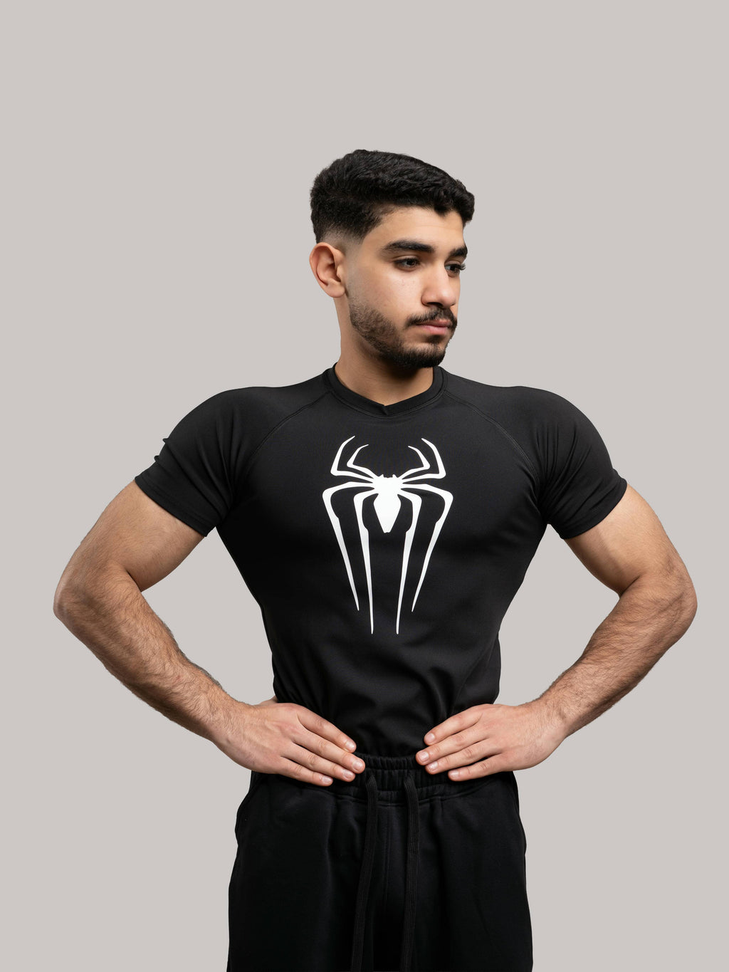 BLACK COMPRESSION TEE-SPIDER MAN