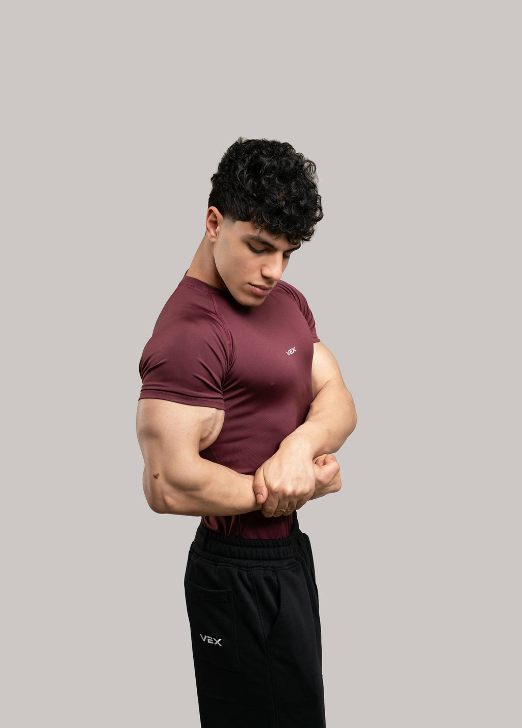BURGANDY COMPRESSION T-SHIRT