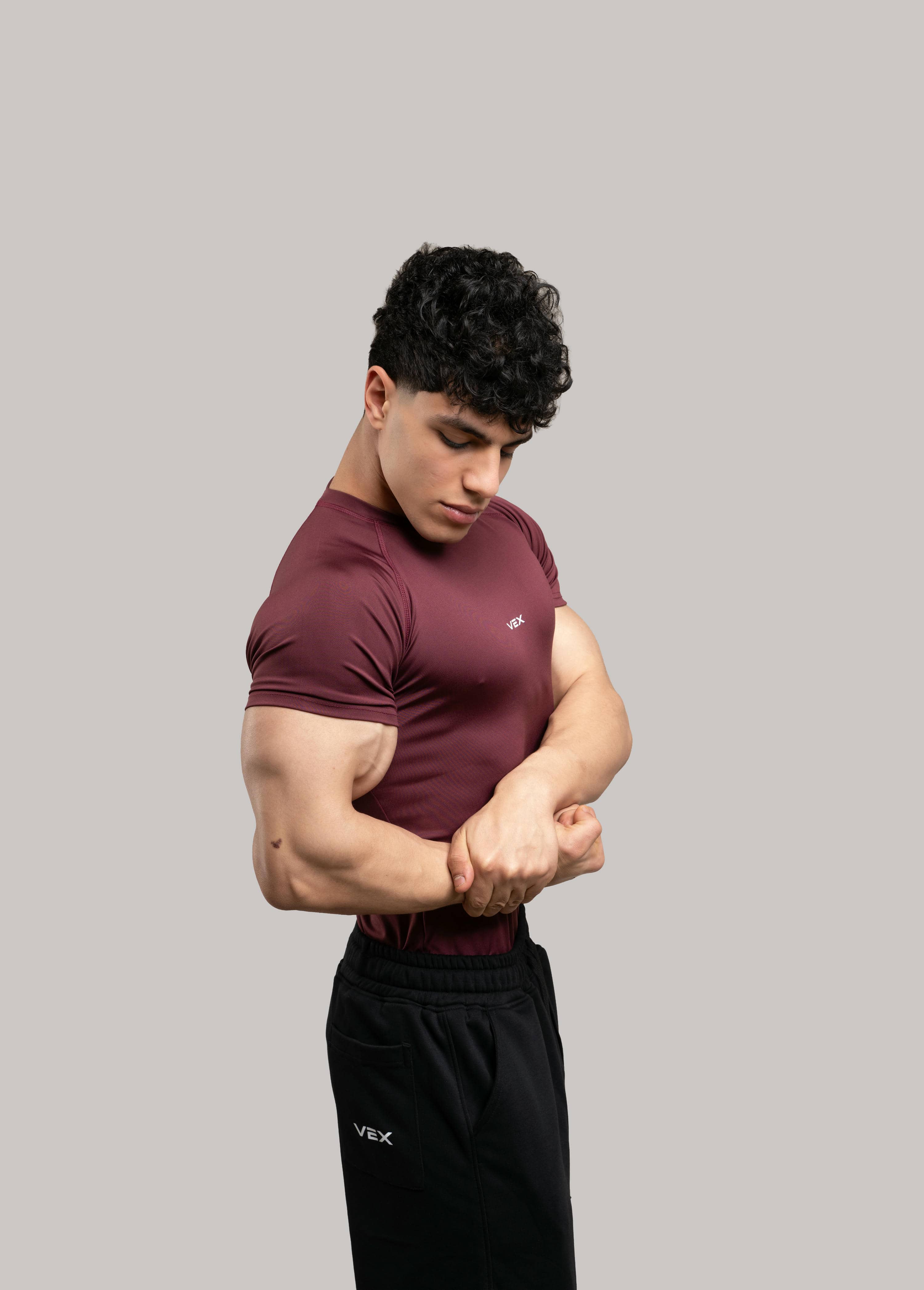 BURGANDY COMPRESSION T-SHIRT