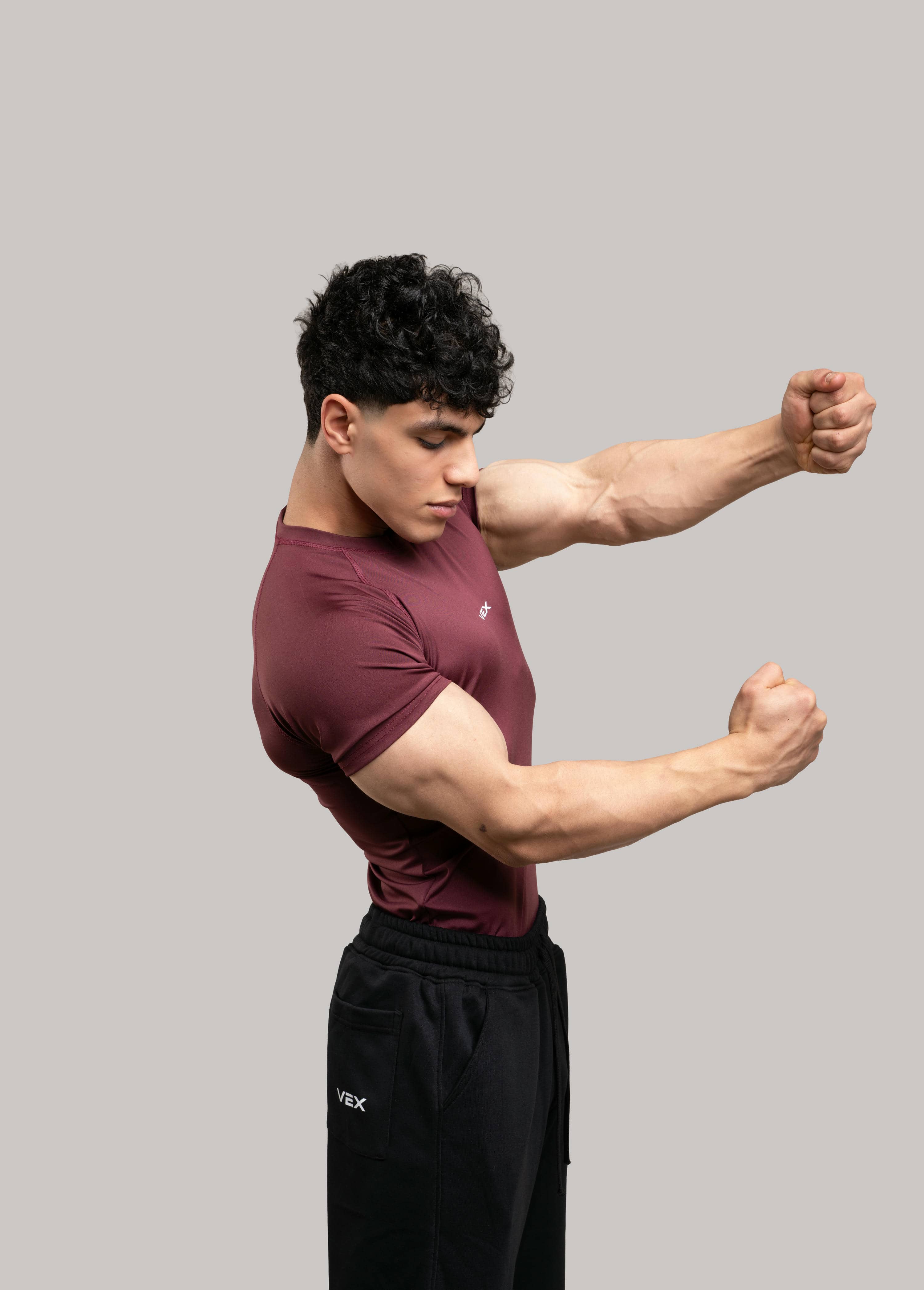 BURGANDY COMPRESSION T-SHIRT