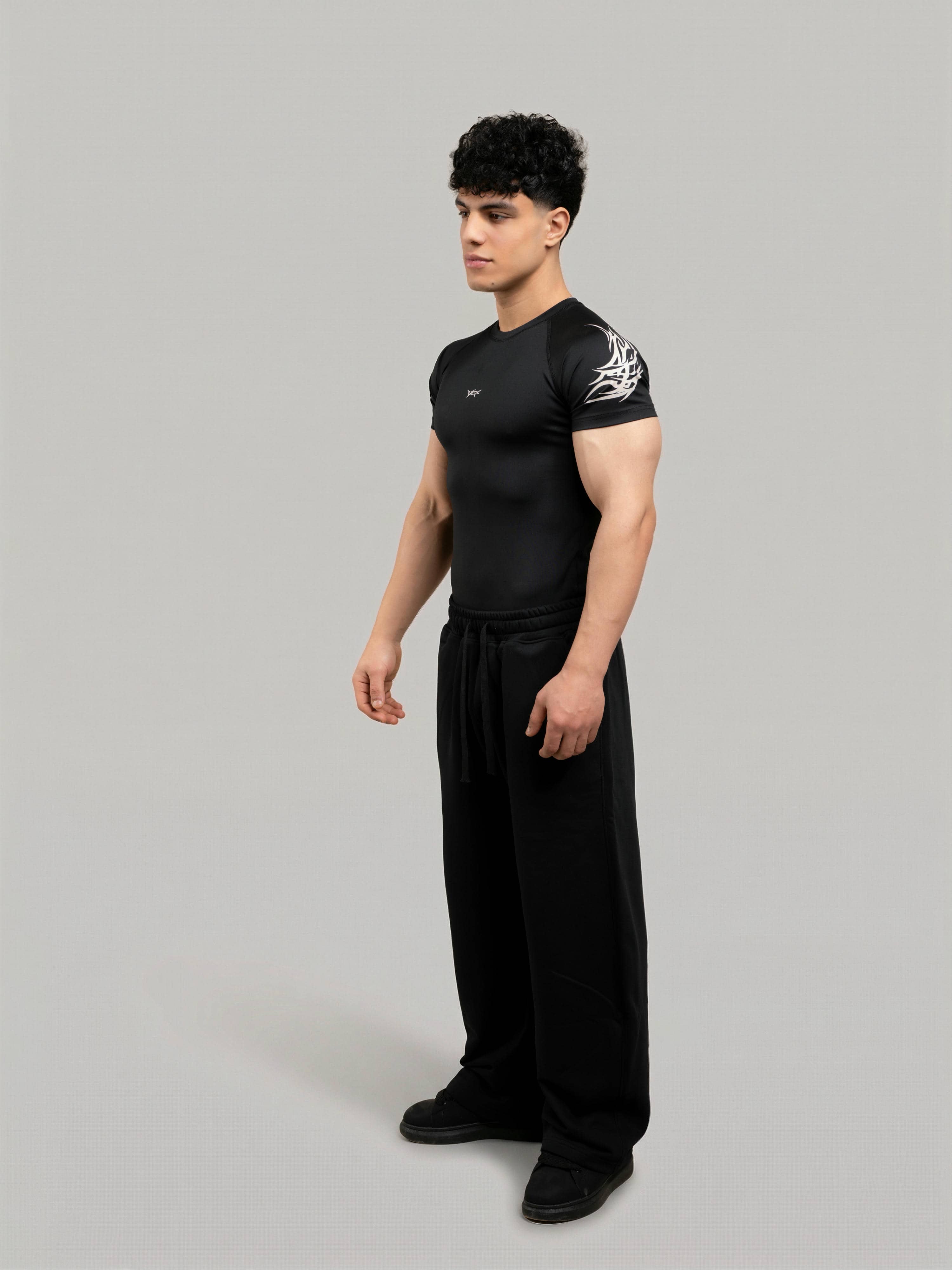 VEX ATHLETIC COMPRESSION TEE-BLACK