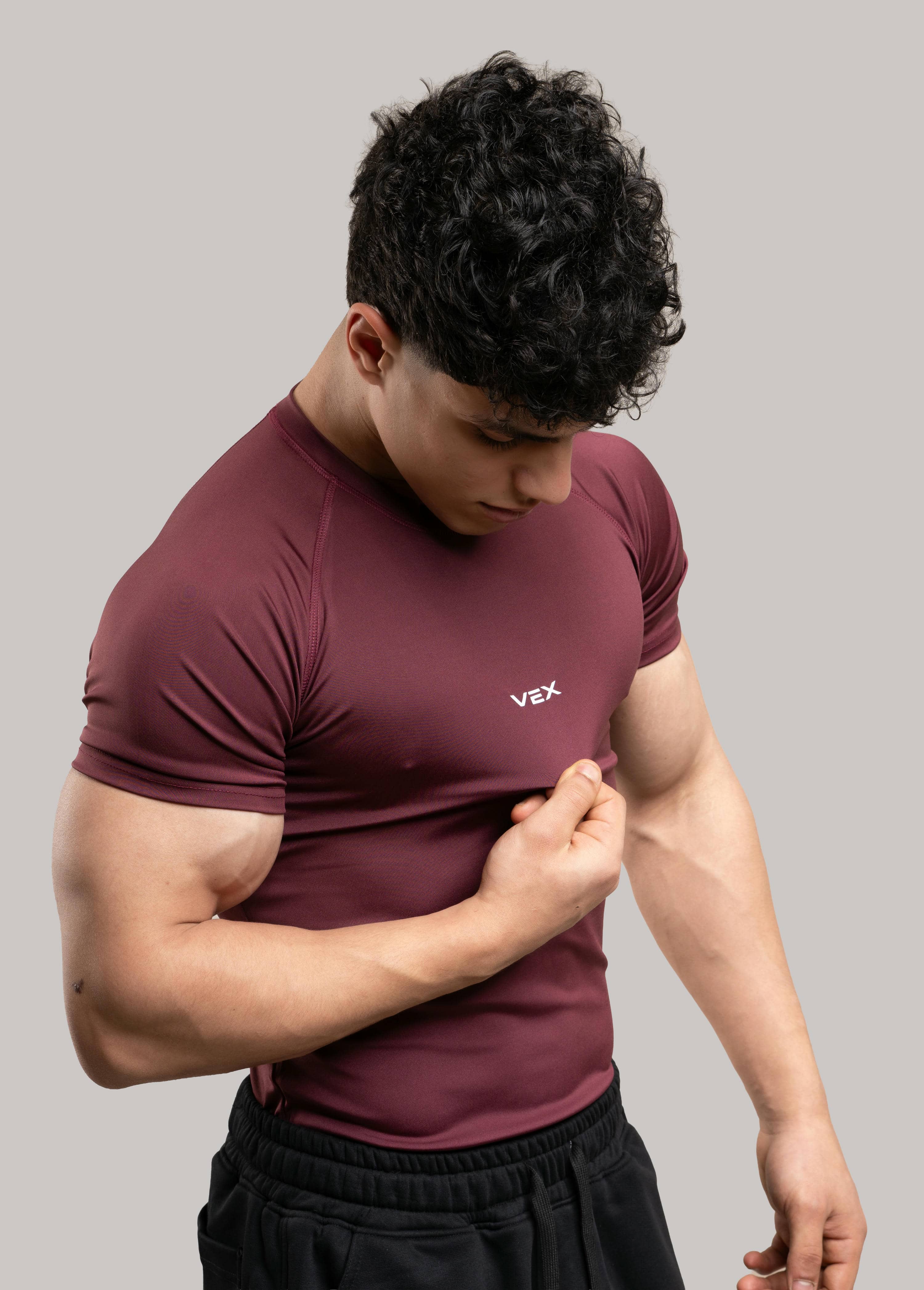 BURGANDY COMPRESSION T-SHIRT