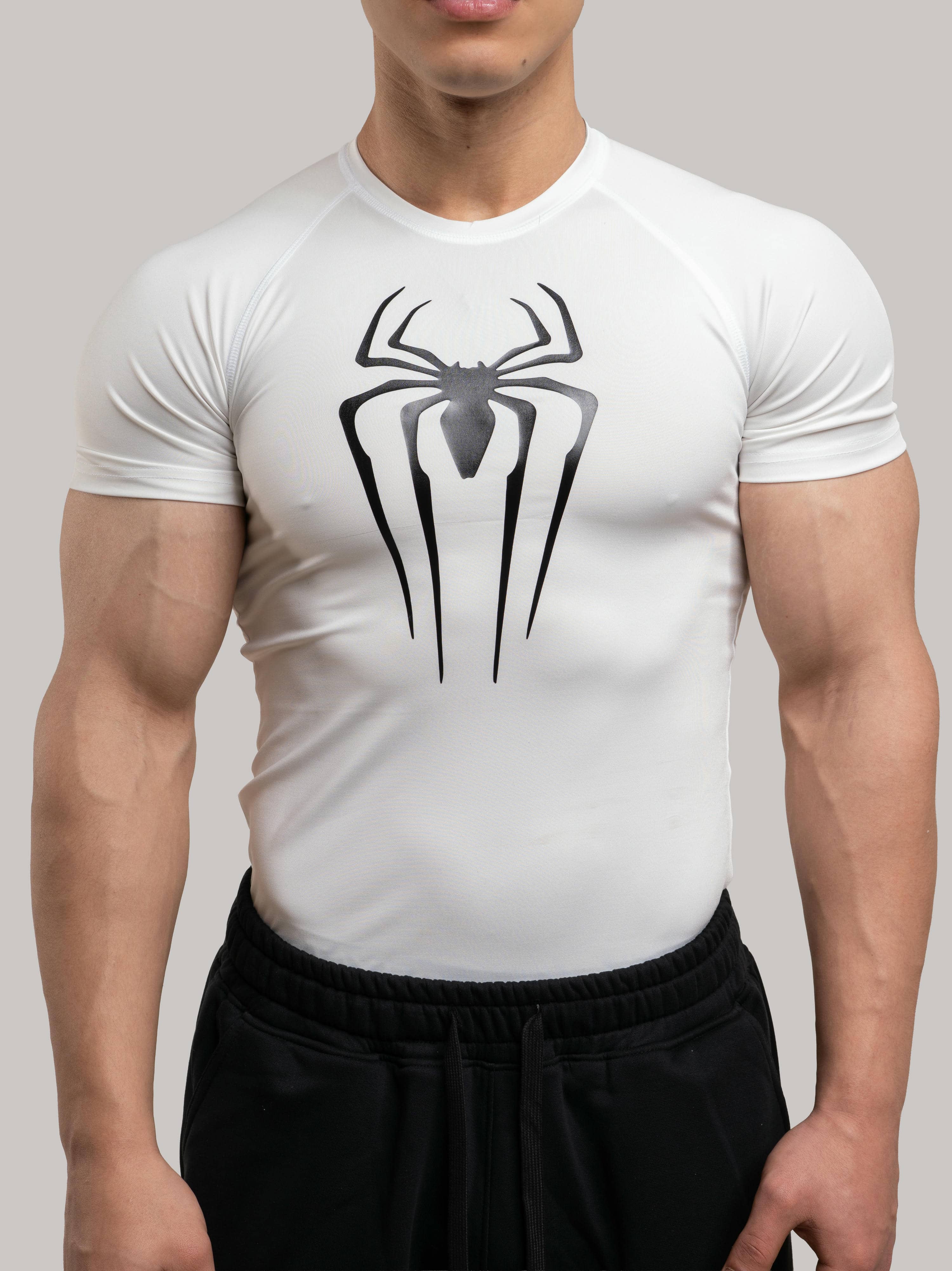 WHITE COMPRESSION TEE-SPIDER MAN