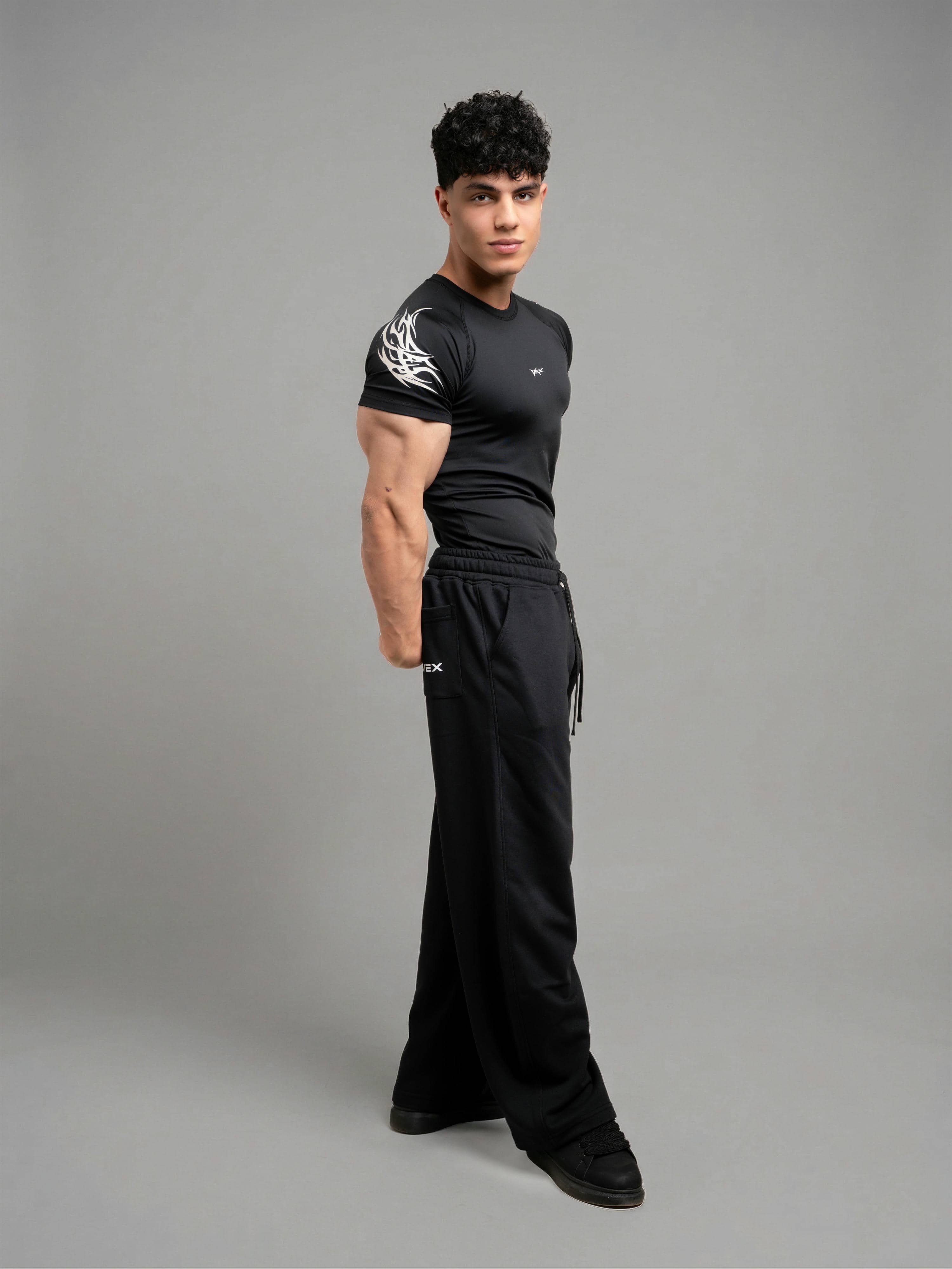 VEX ATHLETIC COMPRESSION TEE-BLACK