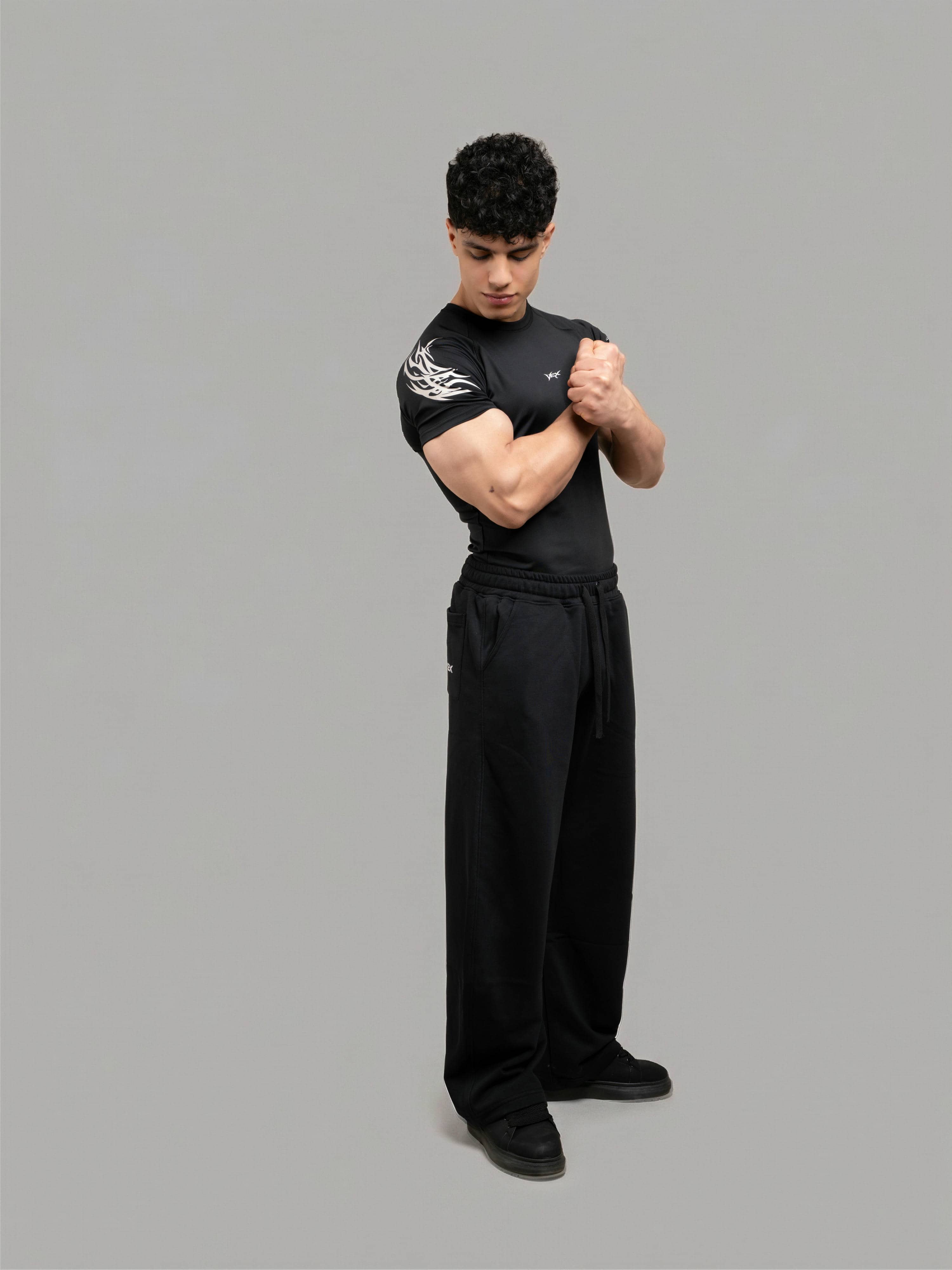 VEX ATHLETIC COMPRESSION TEE-BLACK