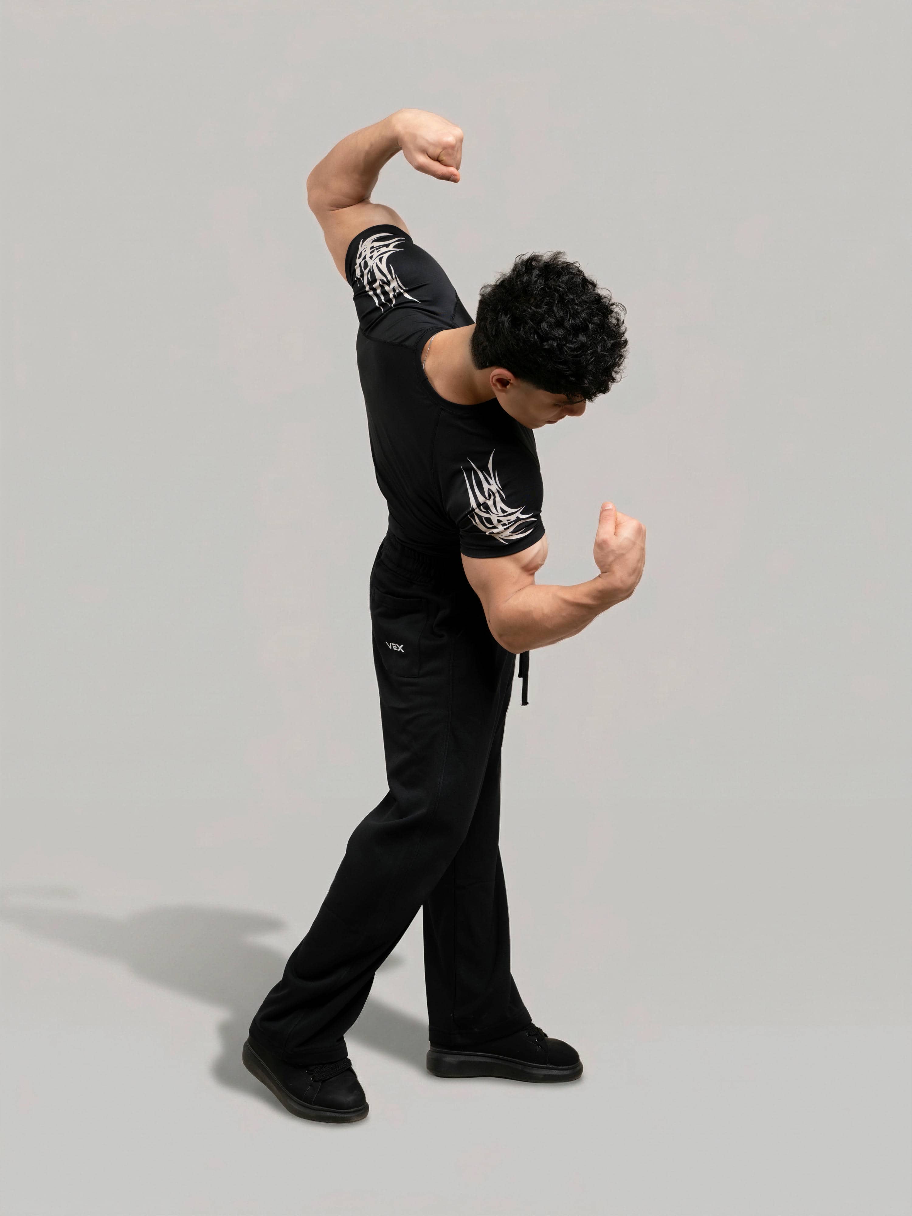 VEX ATHLETIC COMPRESSION TEE-BLACK