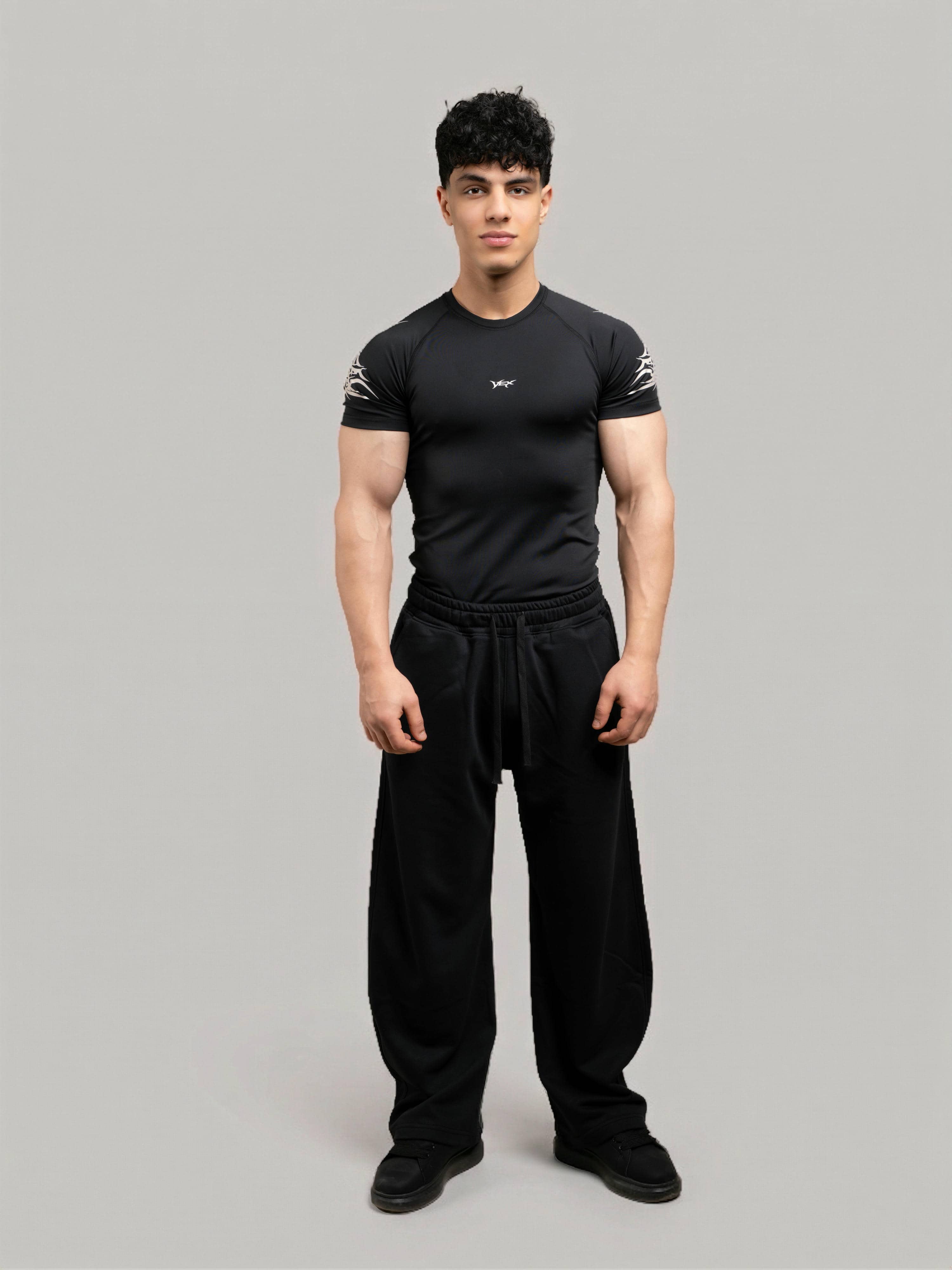 VEX ATHLETIC COMPRESSION TEE-BLACK