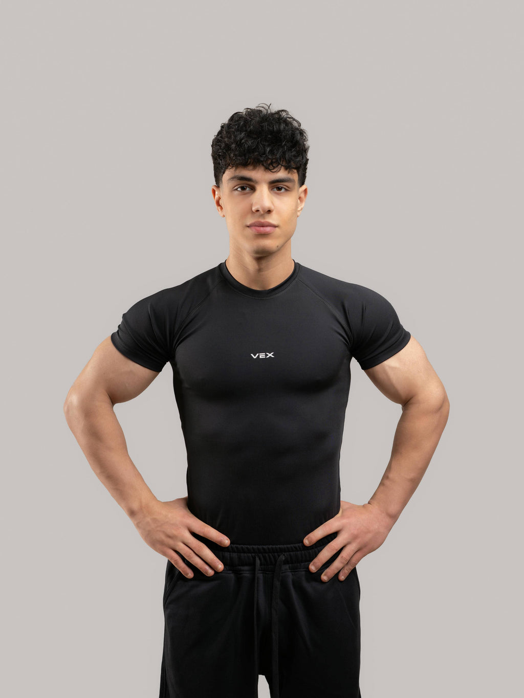 BLACK COMPRESSION T-SHIRT