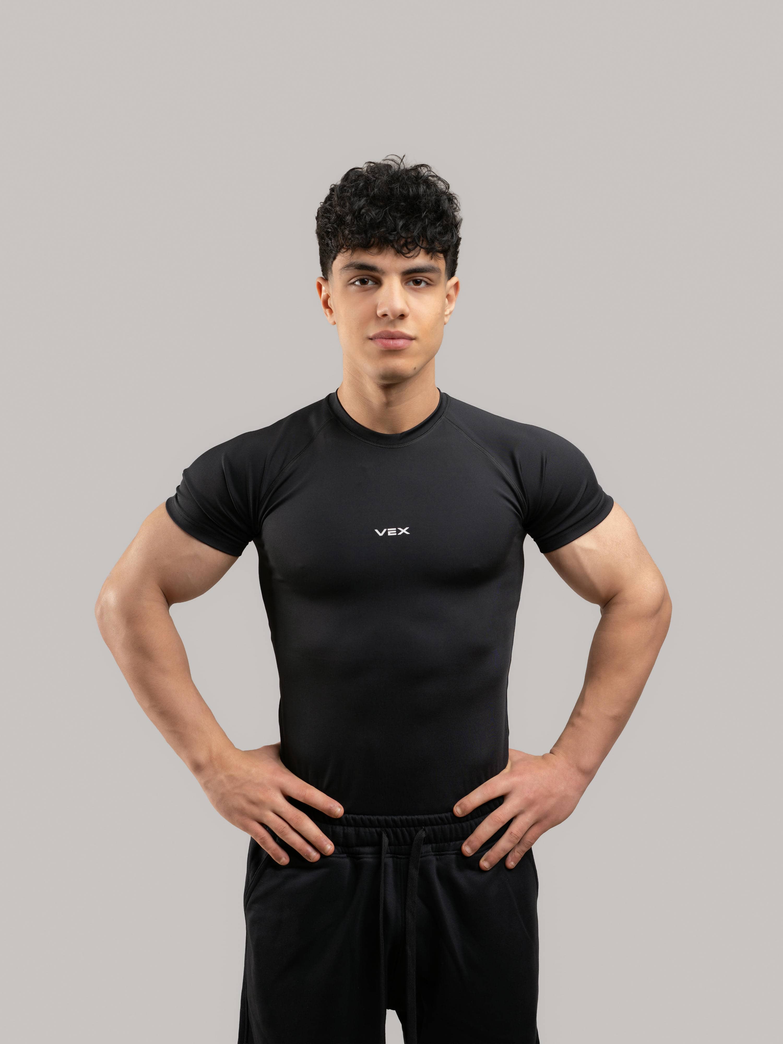 BLACK COMPRESSION T-SHIRT
