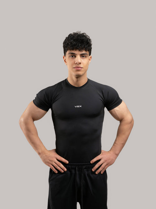 BLACK COMPRESSION T-SHIRT