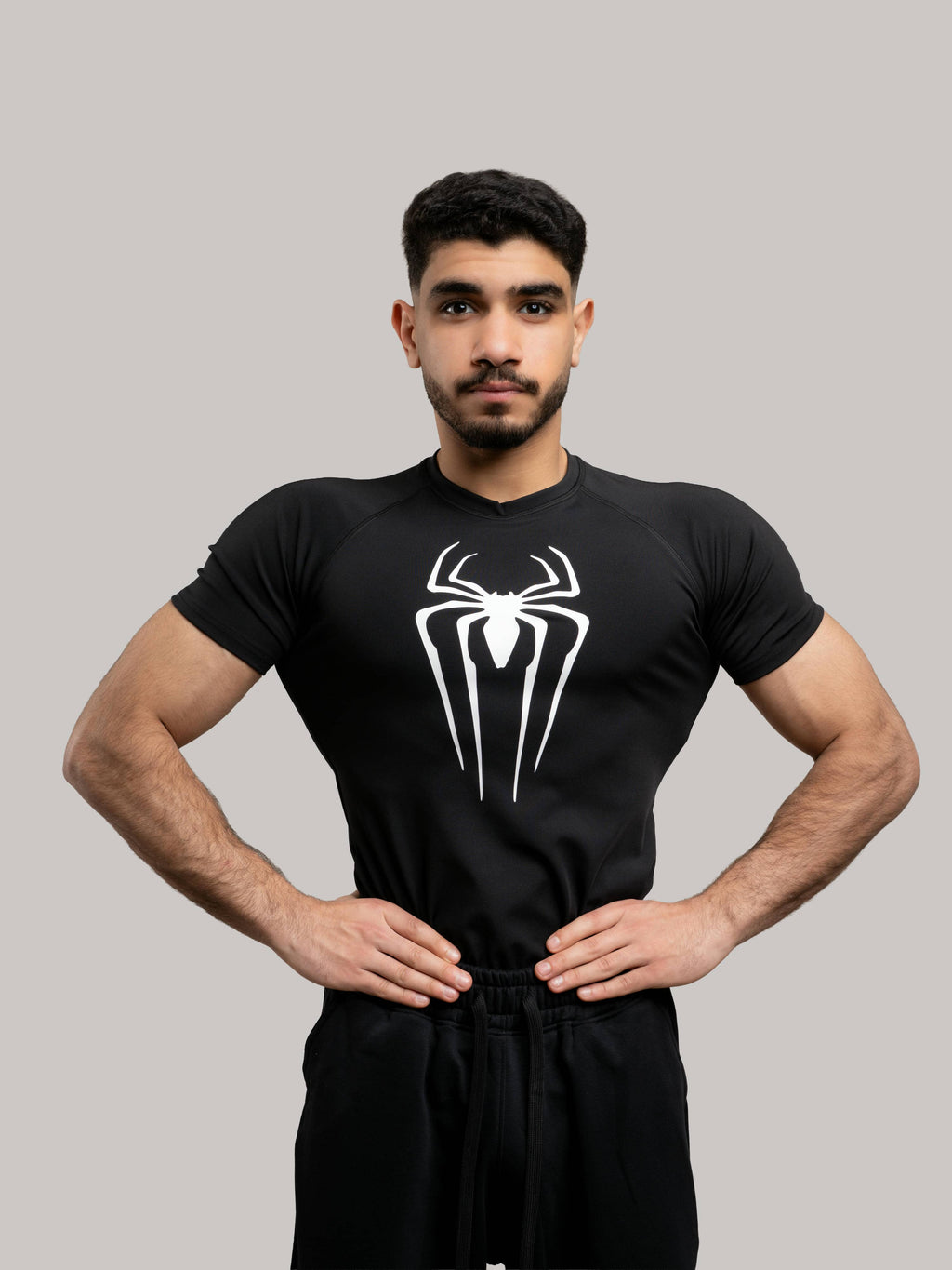 BLACK COMPRESSION TEE-SPIDER MAN