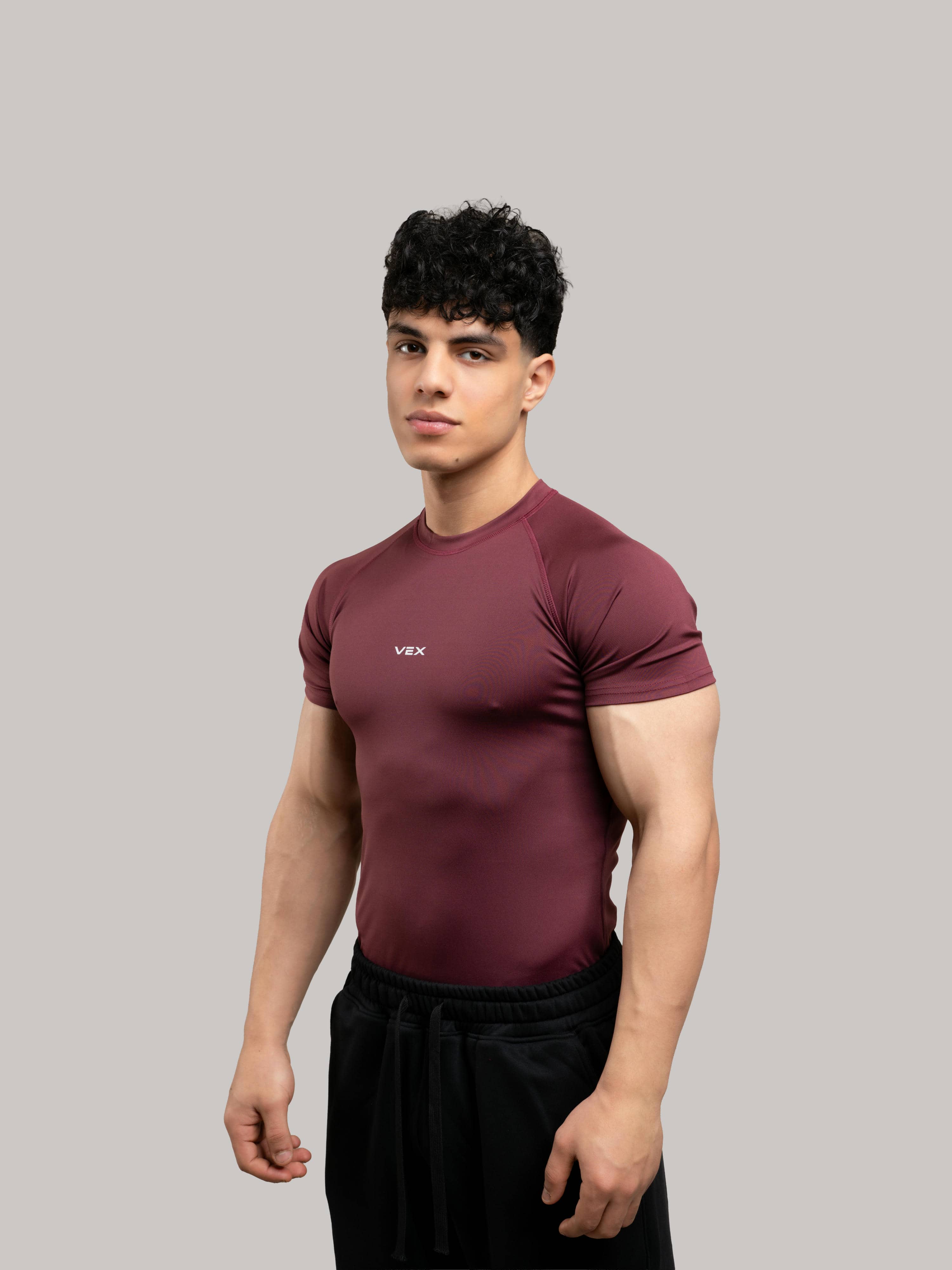 BURGANDY COMPRESSION T-SHIRT