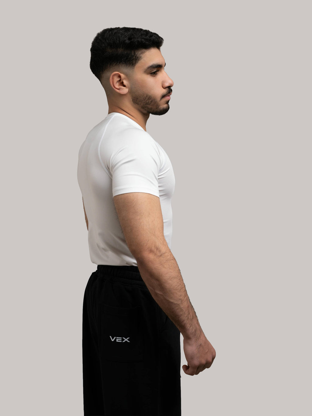 WHITE COMPRESSION TEE-BATMAN