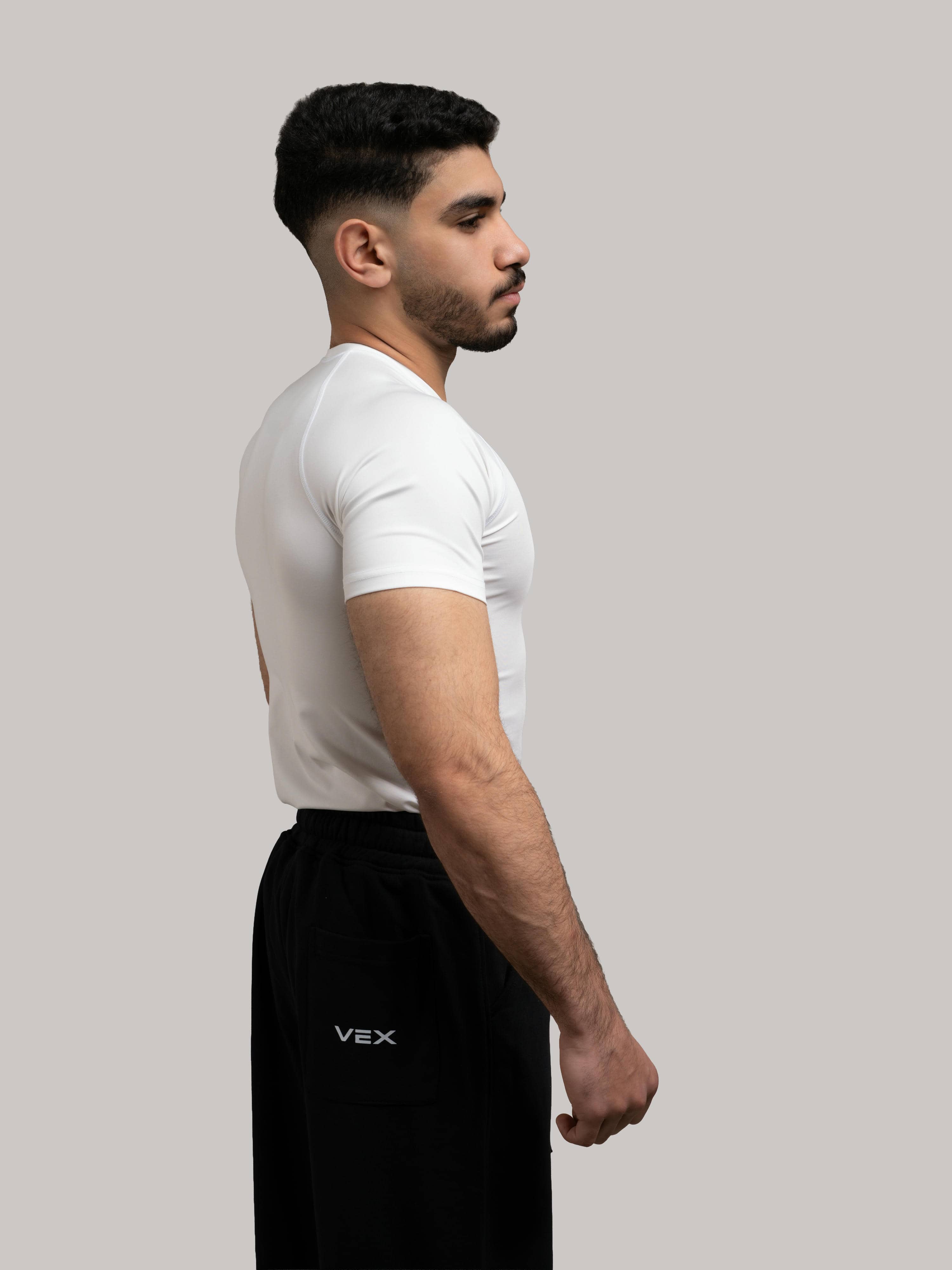 WHITE COMPRESSION TEE-BATMAN