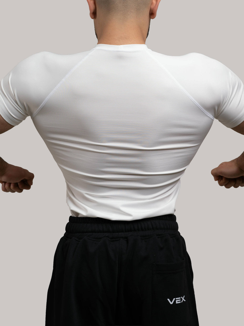 WHITE COMPRESSION TEE-BATMAN