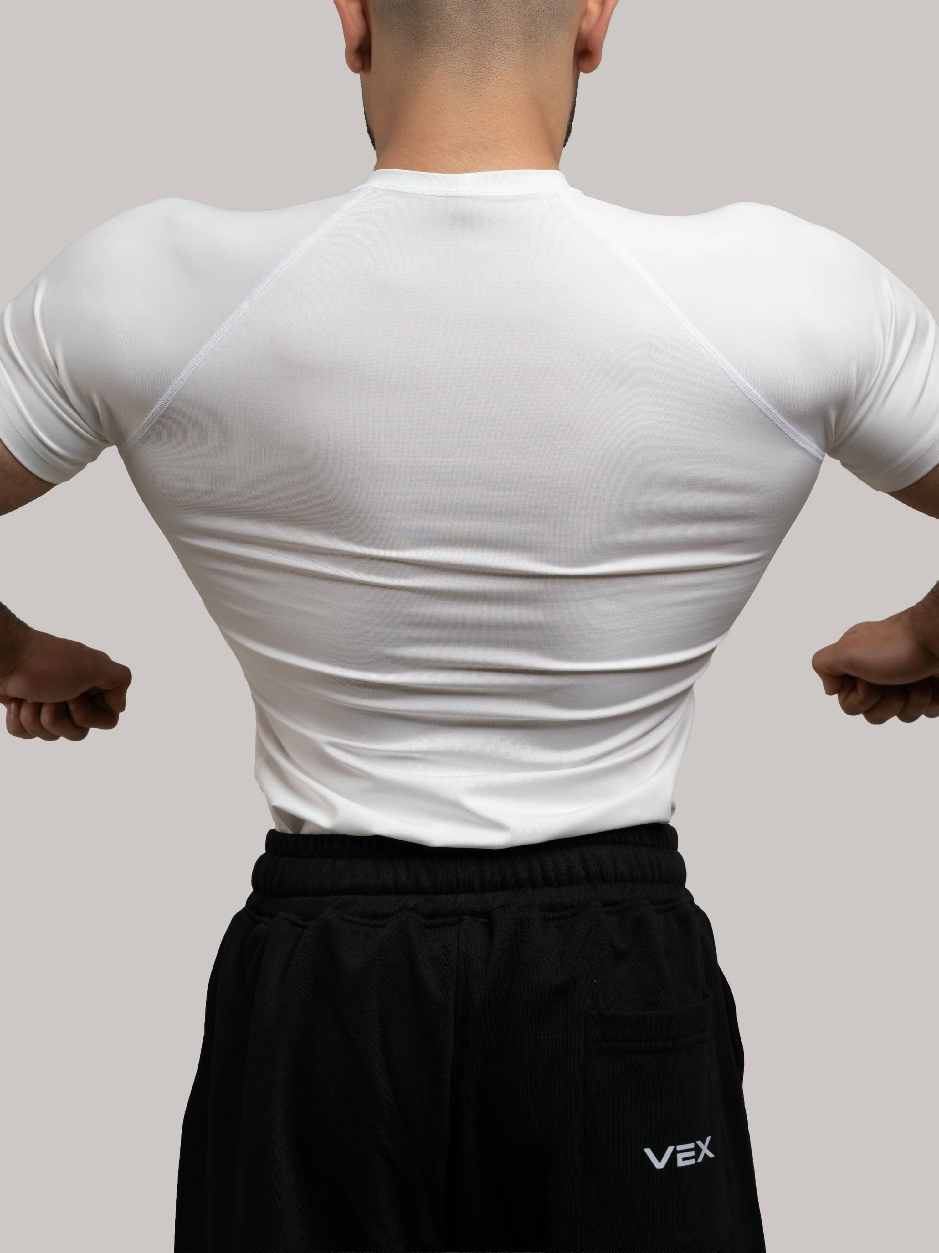 WHITE COMPRESSION TEE-BATMAN