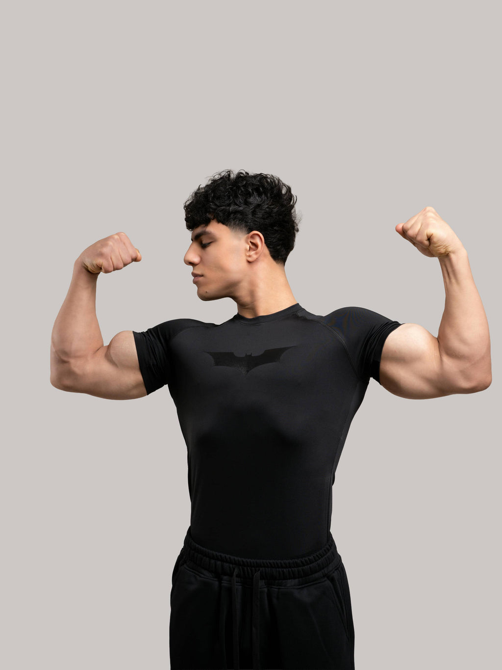 BLACK COMPRESSION TEE-BATMAN