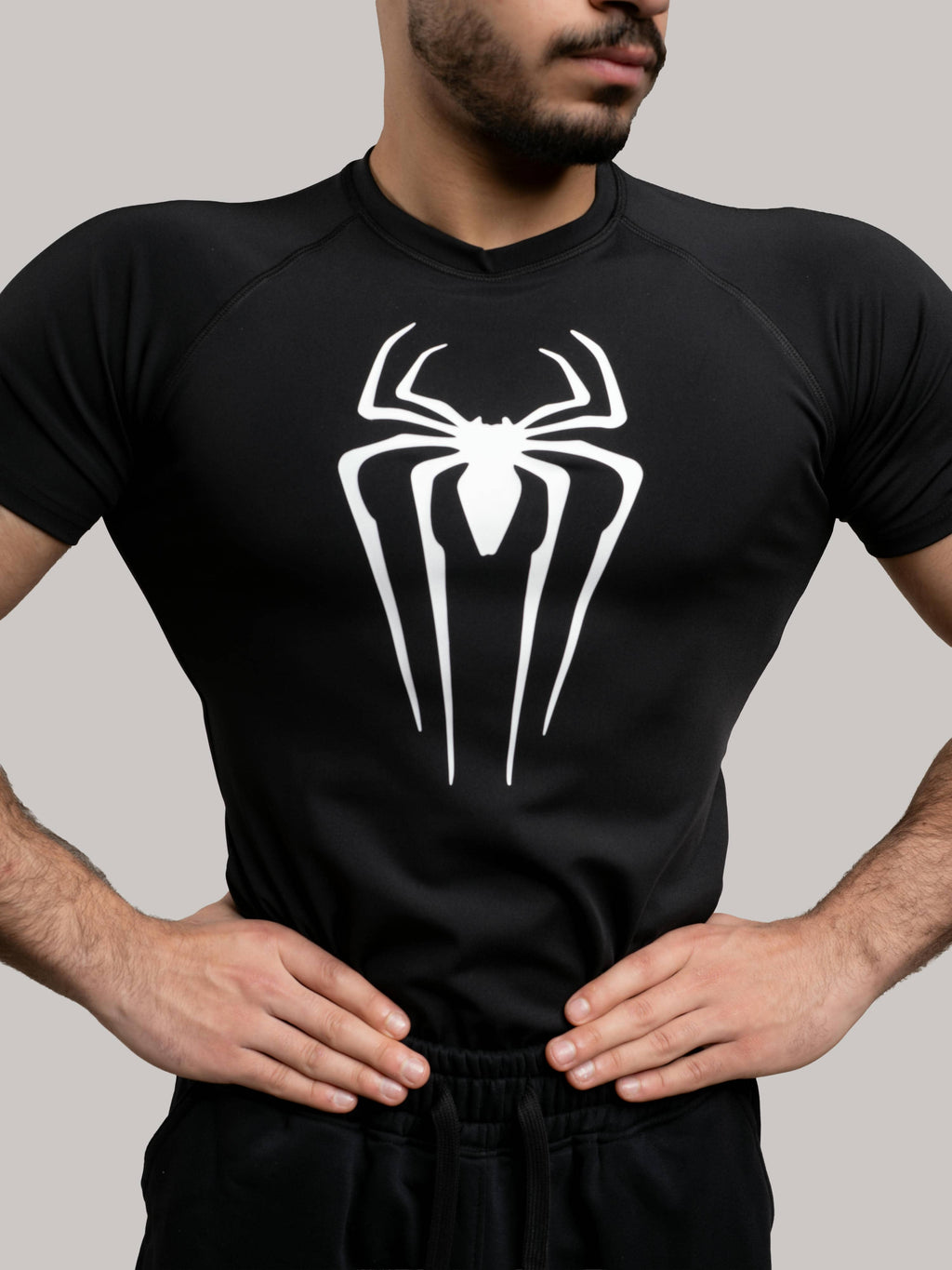 BLACK COMPRESSION TEE-SPIDER MAN