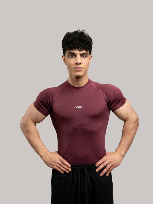 BURGANDY COMPRESSION T-SHIRT