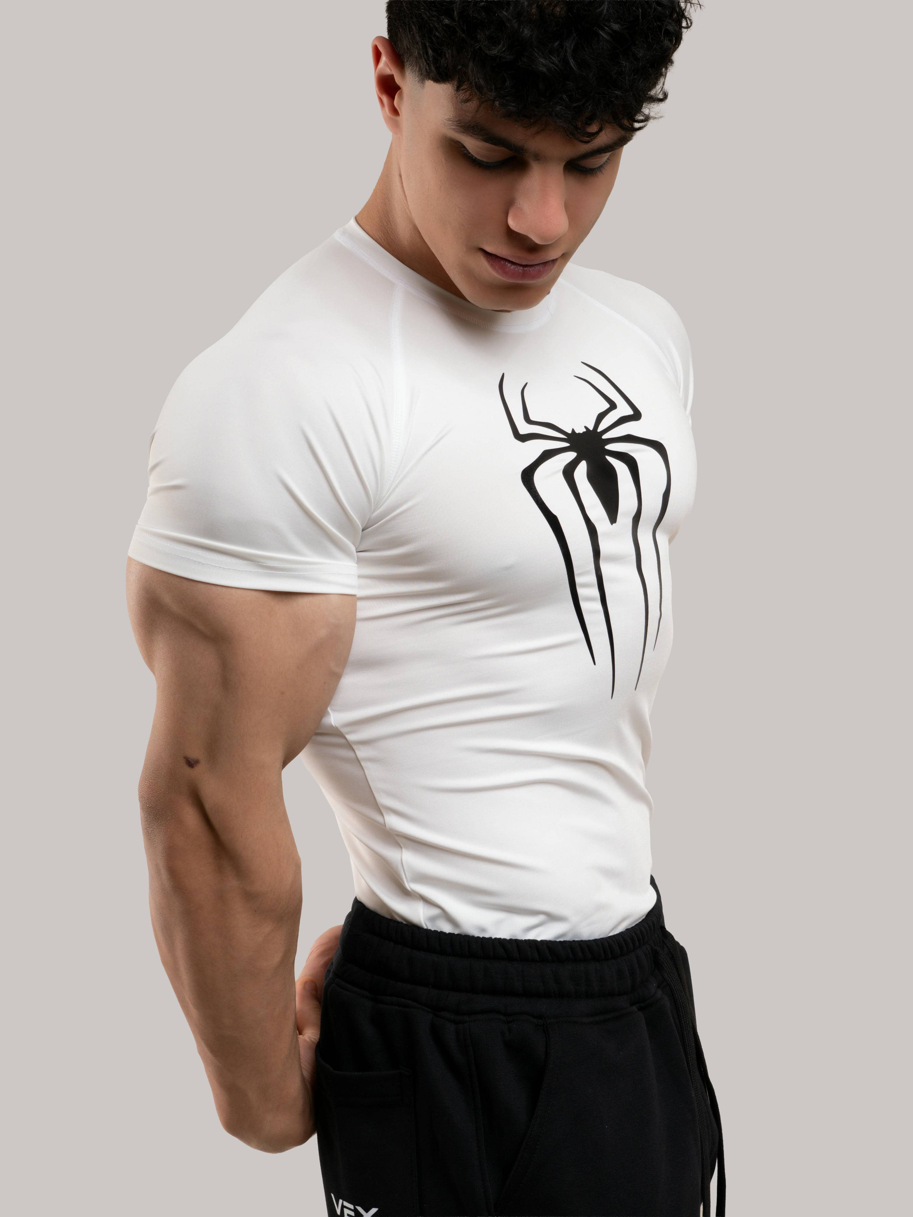 WHITE COMPRESSION TEE-SPIDER MAN