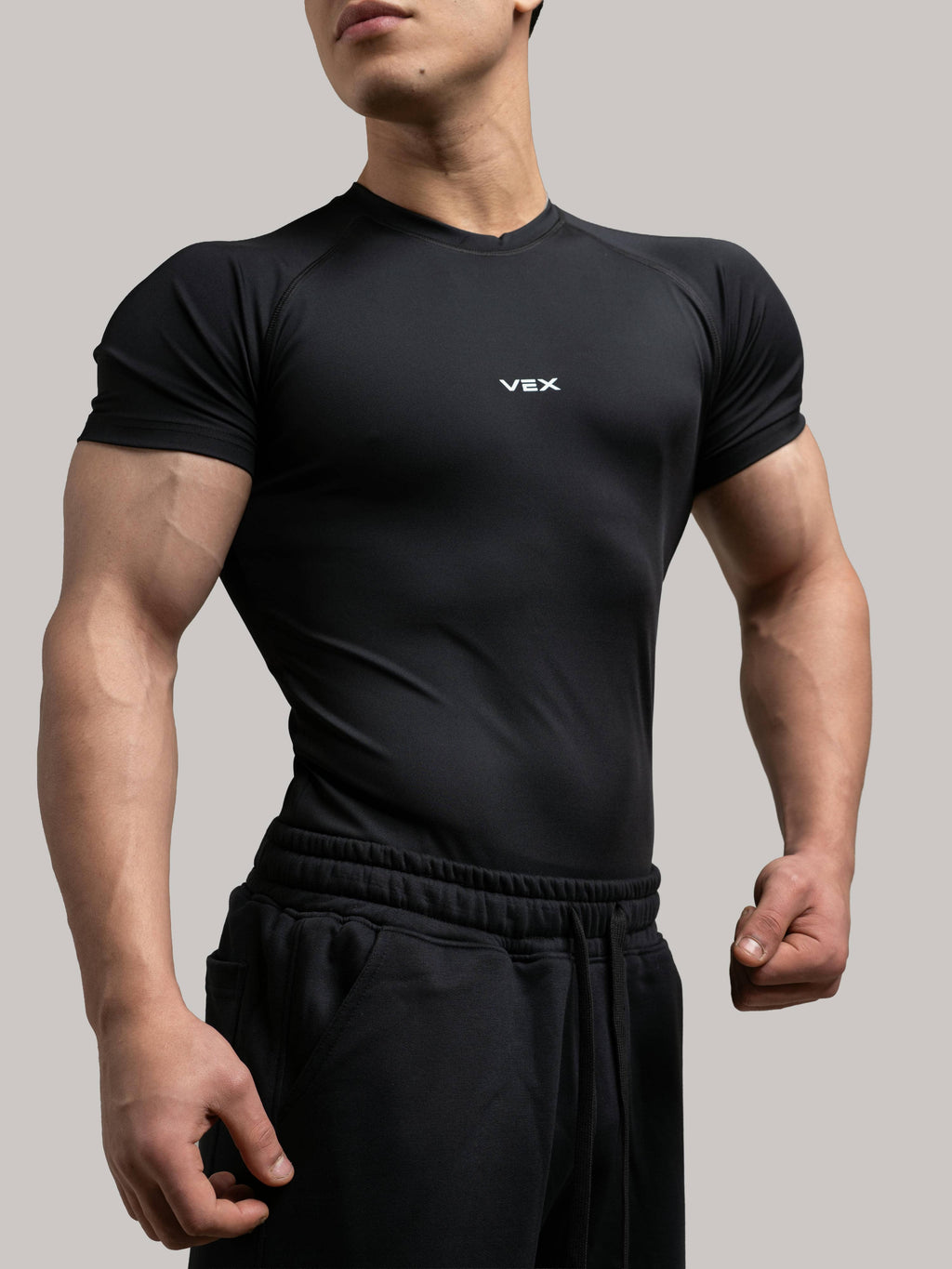 BLACK COMPRESSION T-SHIRT