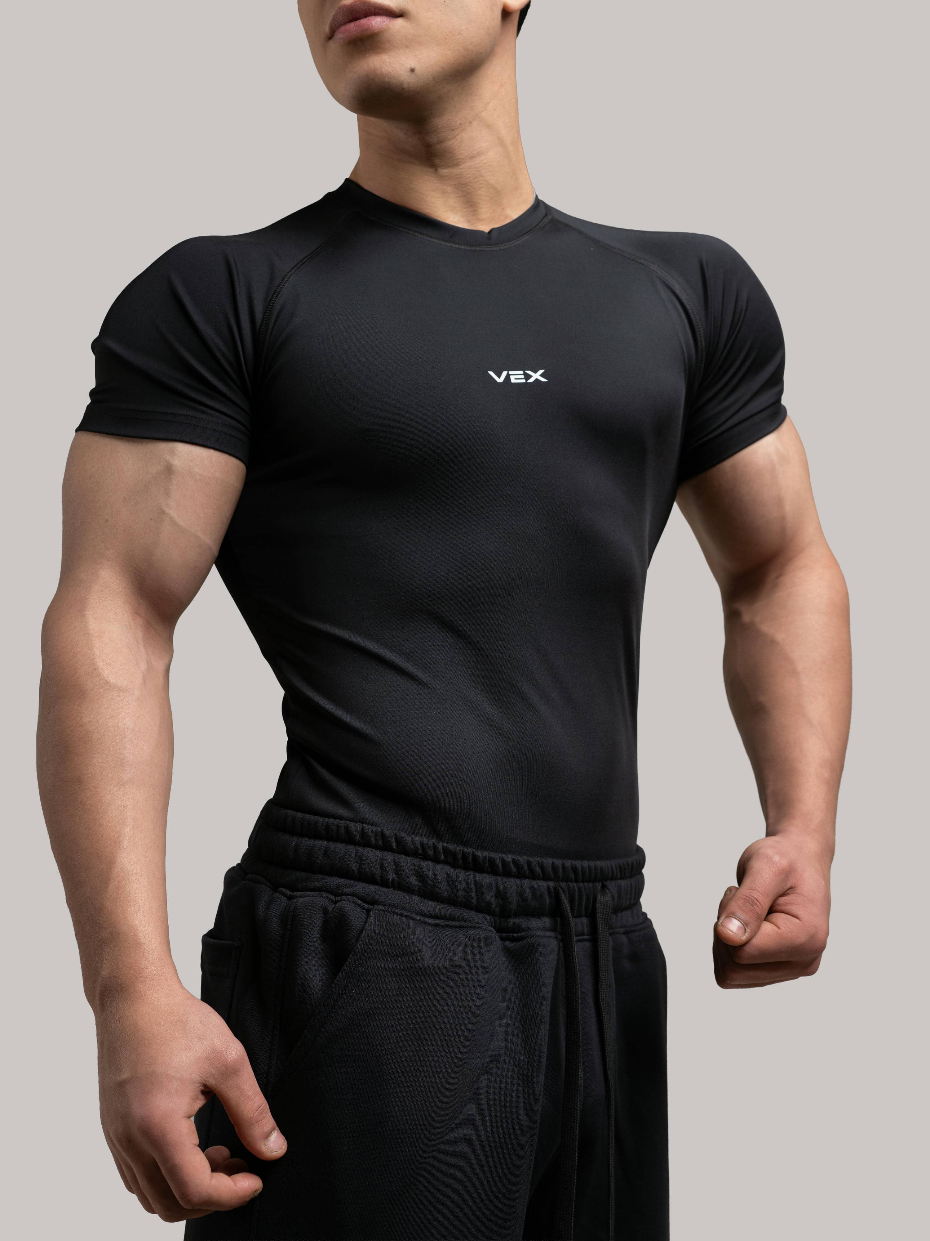 BLACK COMPRESSION T-SHIRT