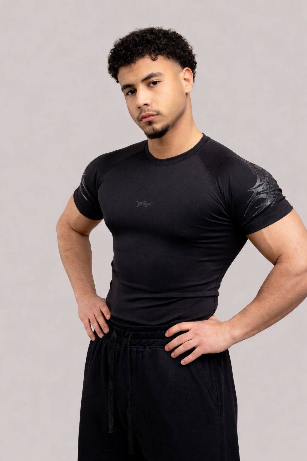 VEX ATHLETIC COMPRESSION TEE-BLACK